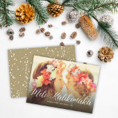 Mele Kalikimaka Simple Script Tropical Beach foto Feestdagenkaart