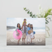 Mele Kalikimaka Single Photo Feestdagenkaart (Staand voorkant)