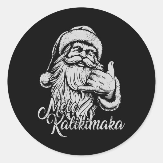 Mele Kalikimaka Sinterklaas Hawaïaanse Kerstmis Ha Ronde Sticker (Voorkant)