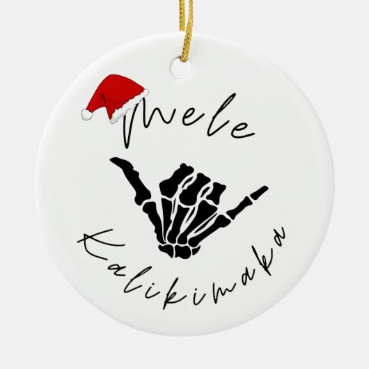 Mele Kalikimaka Skull Keramisch Ornament (Voorkant)