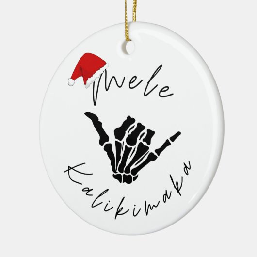 Mele Kalikimaka Skull Keramisch Ornament (Links)