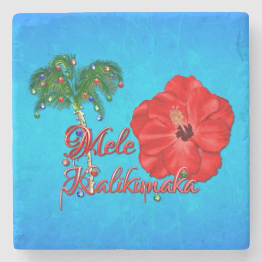 Mele Kalikimaka Stenen Onderzetter (Voorkant)