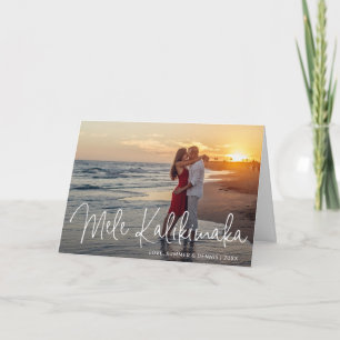 Mele Kalikimaka Strand Foto Elegante Kerstmis Feestdagen Kaart
