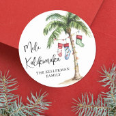 Mele Kalikimaka Strand Kerstmis Ronde Sticker