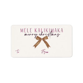 Mele Kalikimaka, Sugar Plum Cadeaulabel Etiket