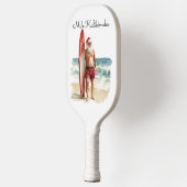Mele Kalikimaka - Surfende Kerstman Pickleball Set Paddle (Links)