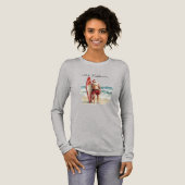 Mele Kalikimaka - Surfende Kerstman Tri-Blend Shirt (Voorkant)