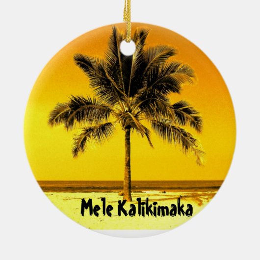 Mele Kalikimaka Surfer Keramisch Ornament (Achterkant)