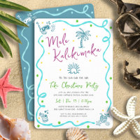 Mele Kalikimaka Teal Paars Groen Doodle Kerstmis