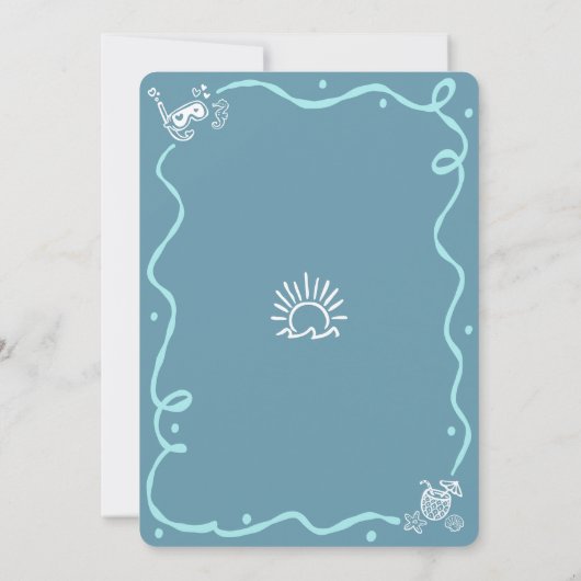 Mele Kalikimaka Teal Purple Green Doodle Christmas Kaart (Achterkant)