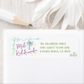 Mele Kalikimaka Teal Purple Green Doodles Address Etiket (Insitu)