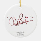 Mele Kalikimaka Ti-blad Krans Ornament (Achterkant)