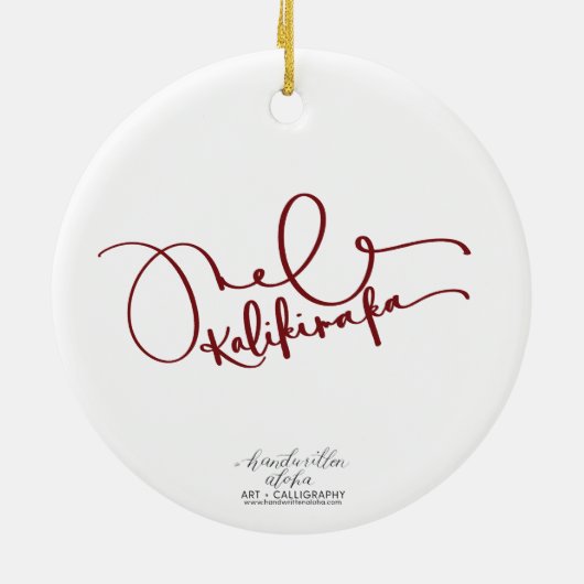 Mele Kalikimaka Ti Leaf Wreath Ornament (Achterkant)