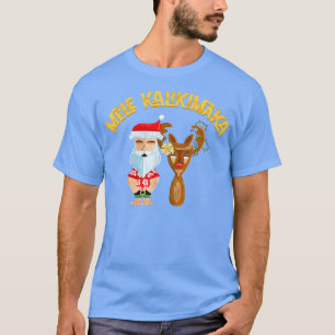 Mele Kalikimaka Tiki Holiday Kerstman en R T-shirt