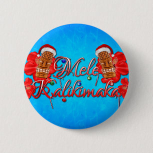 Mele Kalikimaka Tiki Ronde Button 5,7 Cm