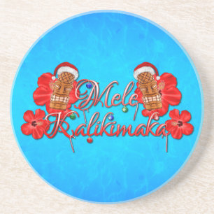 Mele Kalikimaka Tiki Zandsteen Onderzetter