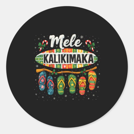Mele Kalikimaka Trocal Christmas Flip Flop Ronde Sticker (Voorkant)
