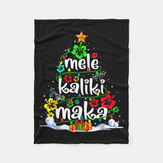 Mele Kalikimaka Trocal Christmas Hawaiian Santa Xm Fleece Deken (Voorkant)