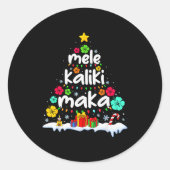Mele Kalikimaka Trocal Christmas Hawaiian Santa Xm Ronde Sticker (Voorkant)