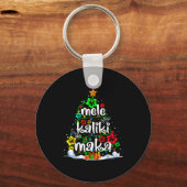 Mele Kalikimaka Trocal Christmas Hawaiian Santa Xm Sleutelhanger (Voorkant)