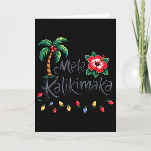 Mele Kalikimaka Trocal Christmas Hawaiian Xmas Fam Kaart (Voorkant)