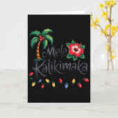 Mele Kalikimaka Trocal Christmas Hawaiian Xmas Fam Kaart (Gele Bloem)