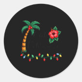 Mele Kalikimaka Trocal Christmas Hawaiian Xmas Fam Ronde Sticker (Voorkant)