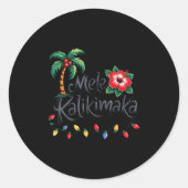 Mele Kalikimaka Trocal Christmas Hawaiian Xmas Fam Ronde Sticker (Voorkant)