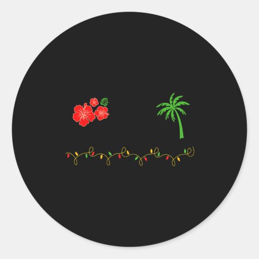 Mele Kalikimaka Trocal Christmas Hawaiian Xmas  Ronde Sticker (Voorkant)