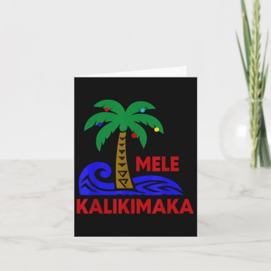 Mele Kalikimaka Trocal Holiday Palm Tree Xmas Hawa Kaart (Voorkant)