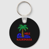 Mele Kalikimaka Trocal Holiday Palm Tree Xmas Hawa Sleutelhanger (Voorkant)