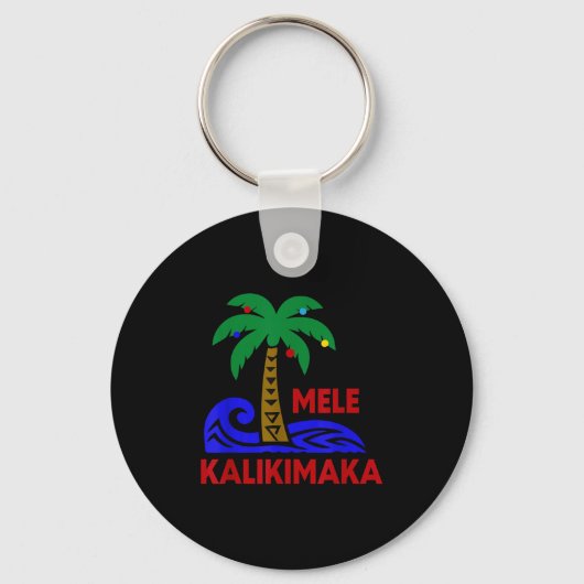 Mele Kalikimaka Trocal Holiday Palm Tree Xmas Hawa Sleutelhanger (Voorkant)