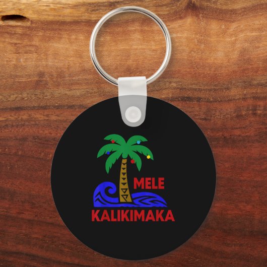 Mele Kalikimaka Trocal Holiday Palm Tree Xmas Hawa Sleutelhanger (Voorkant)