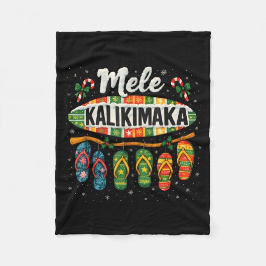 Mele Kalikimaka Trocal Kerst Flip Flop Fleece Deken (Voorkant)