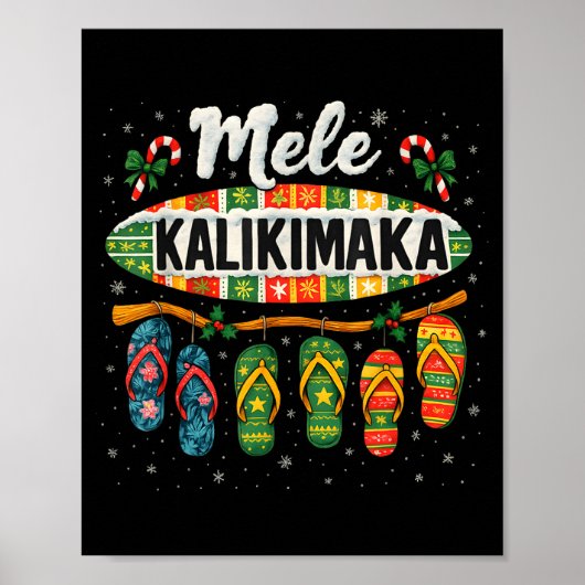 Mele Kalikimaka Trocal Kerst Flip Flop Poster (Voorkant)