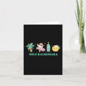 Mele Kalikimaka Trocal Palm Tree Santa Surfing Haw Kaart (Voorkant)