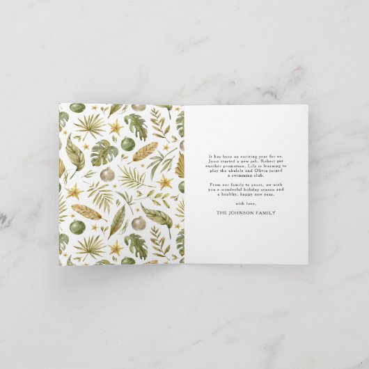 Mele Kalikimaka Tropical 2 Foto Kerstmis Feestdagen Kaart (Binnen)