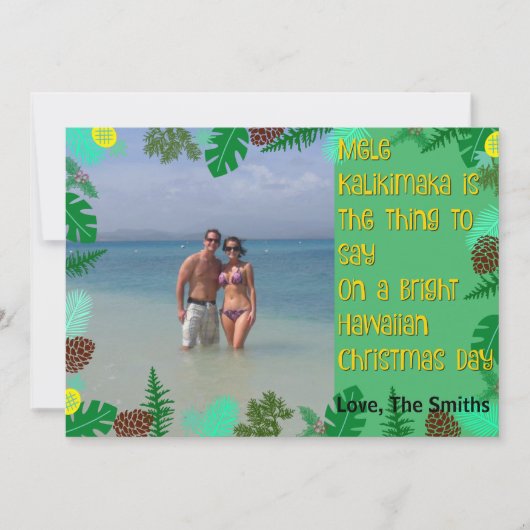 Mele Kalikimaka | Tropical Beach Christmas Kaart (Voorkant)