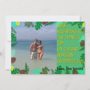 Mele Kalikimaka   Tropical Beach Christmas Kaart