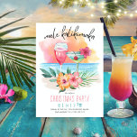 Mele Kalikimaka Tropical Beach Cocktails Kerstmis Feestdagenkaart<br><div class="desc">Met een platte kerstkaart met tropisch thema is een waterverf strandzonsondergang,  cocktails,  hibiscus bloemen en palmbladeren voorzien van een "Mele Kalikimaka"-onderschrift in handgeschreven stijl.</div>