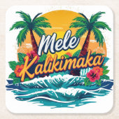 Mele Kalikimaka Tropical Christmas  Kartonnen Onderzetters (Voorkant)