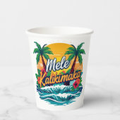 Mele Kalikimaka Tropical Christmas Papieren Bekers (Voorkant)