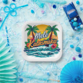 Mele Kalikimaka Tropical Christmas  Papieren Bordje (Feest)