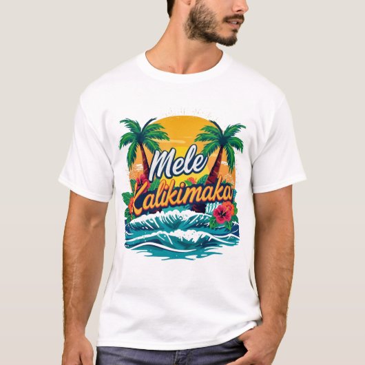 Mele Kalikimaka Tropical Christmas Unisex T-shirt (Voorkant)