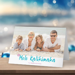 Mele Kalikimaka Tropical Hawaiian Kerstfoto Feestdagen Kaart