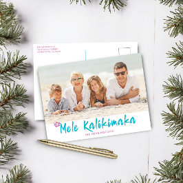 Mele Kalikimaka Tropical Hawaiian Kerstfoto Feestdagenkaart