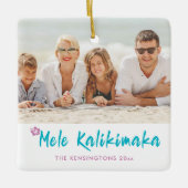 Mele Kalikimaka Tropical Hawaiian Kerstfoto Keramisch Ornament (Voorkant)