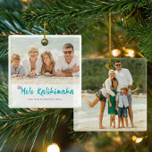 Mele Kalikimaka Tropical Hawaiian Kerstfoto Keramisch Ornament
