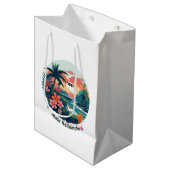 Mele Kalikimaka Tropical Island 2023 Label Medium Cadeauzakje (Voorkant Gekanteld)