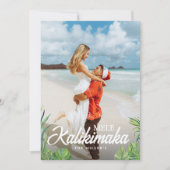 Mele Kalikimaka Tropical Palm Kerstfoto Feestdagenkaart (Voorkant)